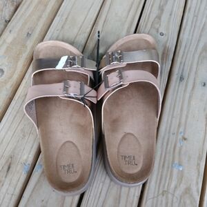 New Women's Salmon Blush Metallic Sandals Size 10